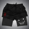 2024 New Men'S Fitness Training Skinny Shorts Demon Print Summer 2 in 1 Quick Dry Gym Beach Jogging Shorts Outdoor Sportwear